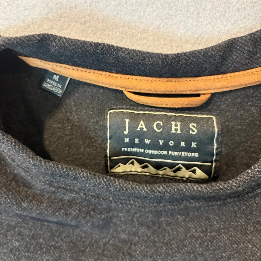 Jachs New York Mens Medium Charcoal Gray Heather Crewneck Sweatshirt Pullover